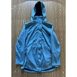 Hurley Women's Phantom Shell Jacket Teal Blue Detachable Hood Large Techwear